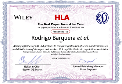 HLA Award for best paper of 2020