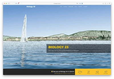 A screenshot of Biology 23's homepage